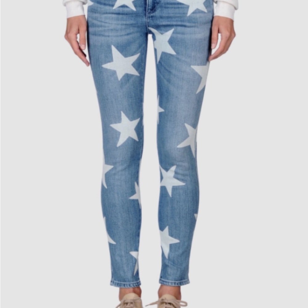 Stella McCartney Blue Star Print Skinny Jeans